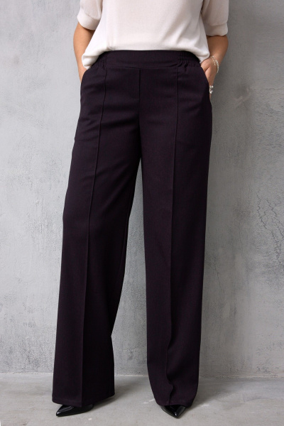 Брюки BegiModa 6079 черный_баклажан - фото 5
