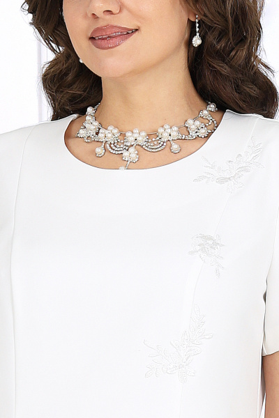 Накидка, платье Ninele 7516 молочный - фото 4