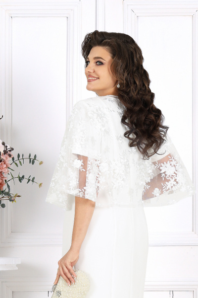 Накидка, платье Ninele 7516 молочный - фото 14