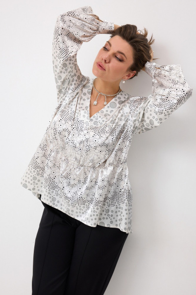 Блуза BegiModa 4146 круги_на_молочном - фото 7