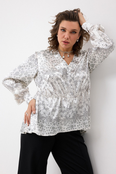 Блуза BegiModa 4146 круги_на_молочном - фото 6