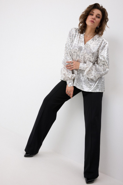 Блуза BegiModa 4146 круги_на_молочном - фото 4