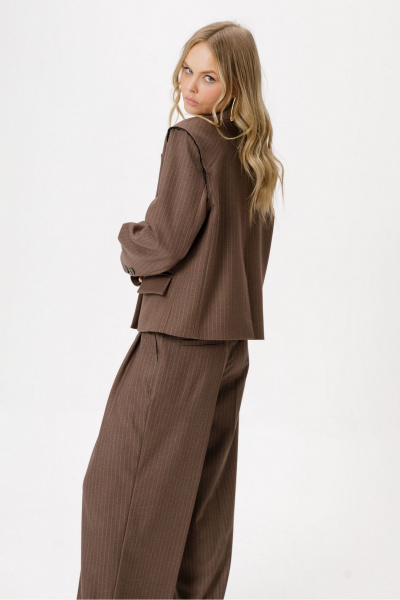 Брюки, жакет, юбка PiRS 6429 коричневый - фото 4