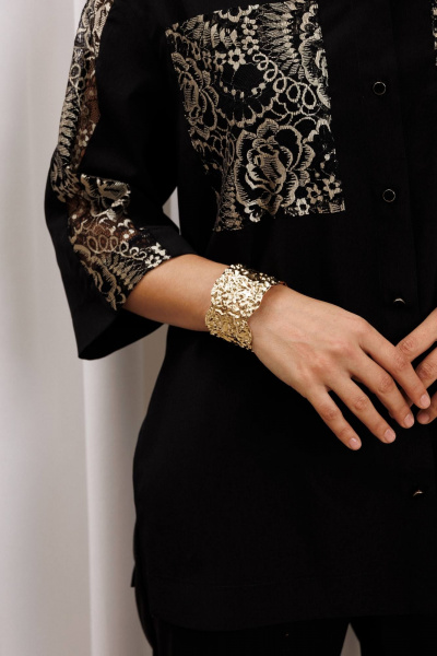 Блуза Gizart 15401 черный, золото - фото 6