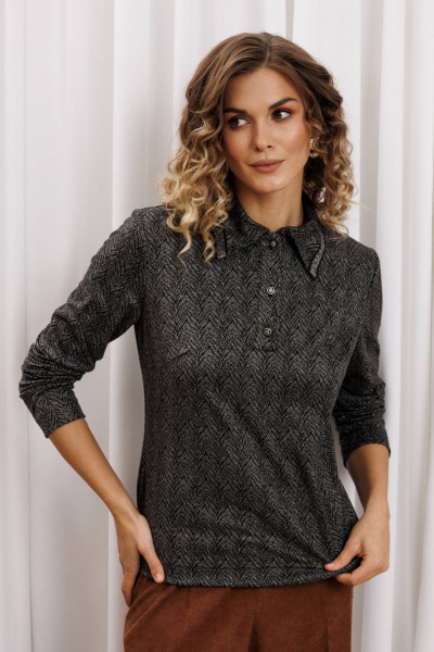 Джемпер Gizart 15422 серый тигровый замша - фото 6