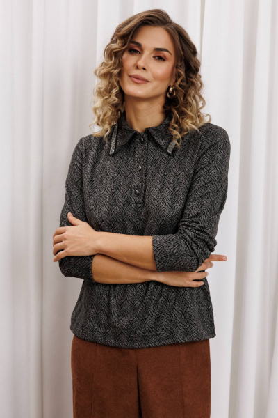 Джемпер Gizart 15422 серый тигровый замша - фото 5