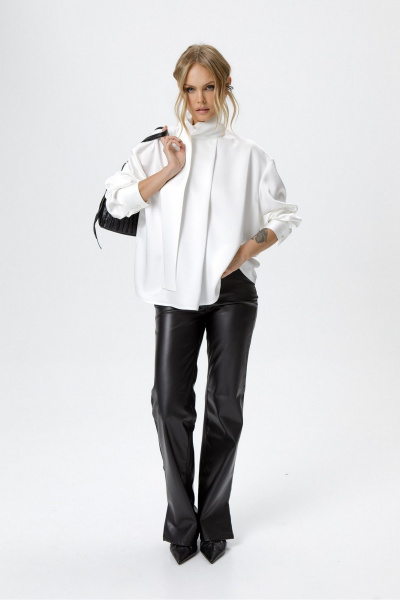 Блуза, брюки PiRS 6461 белый+черный - фото 6