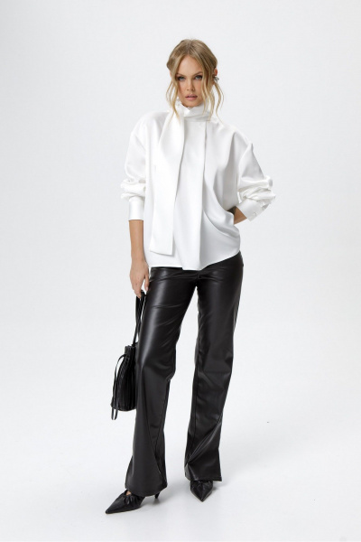 Блуза, брюки PiRS 6461 белый+черный - фото 3