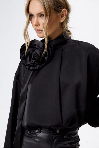 Блуза, брюки PiRS 6461 черный+черный - фото 5