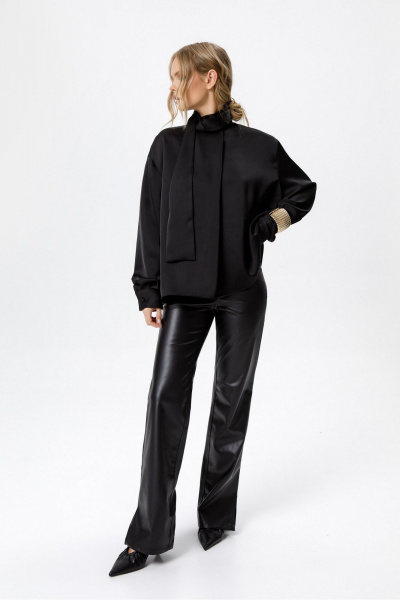 Блуза, брюки PiRS 6461 черный+черный - фото 4