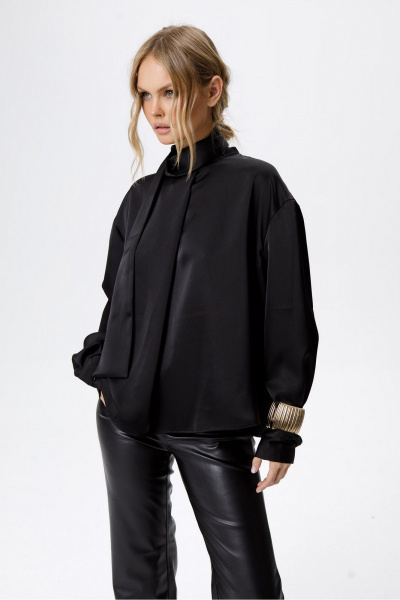 Блуза, брюки PiRS 6461 черный+черный - фото 3