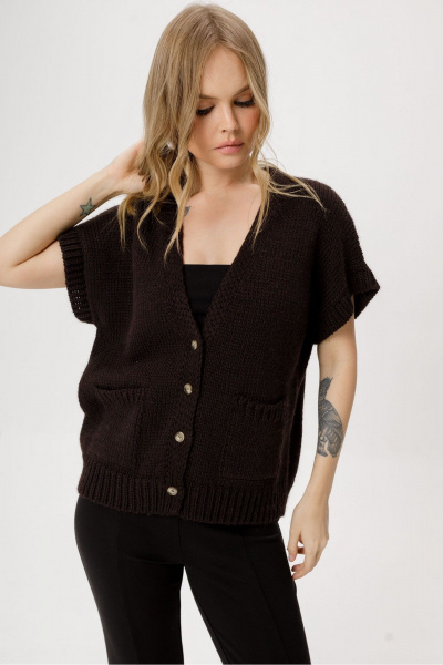 Брюки, жилет PiRS 6464 горький_шоколад+черный - фото 9