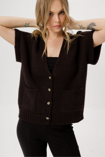 Брюки, жилет PiRS 6464 горький_шоколад+черный - фото 6