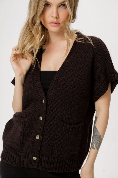 Брюки, жилет PiRS 6464 горький_шоколад+черный - фото 5