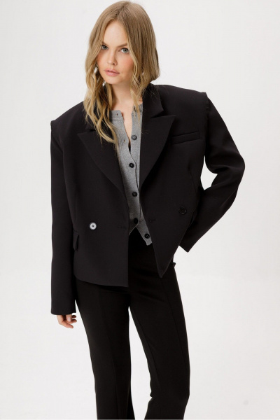 Брюки, джемпер PiRS 6467 серый+черный - фото 9