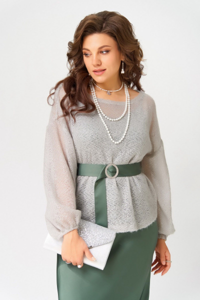 Накидка, платье Fita 3222 нефрит_дымчатый - фото 3