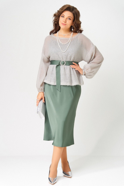 Накидка, платье Fita 3222 нефрит_дымчатый - фото 2