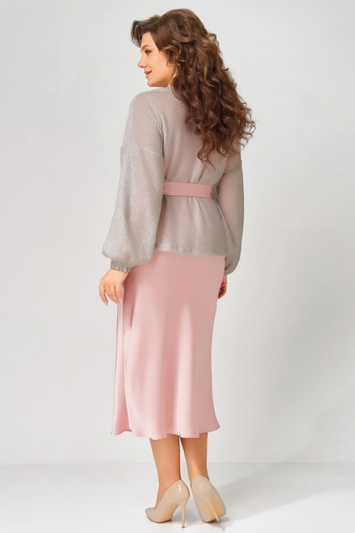 Накидка, платье Fita 3223 розово-дымчатый - фото 9