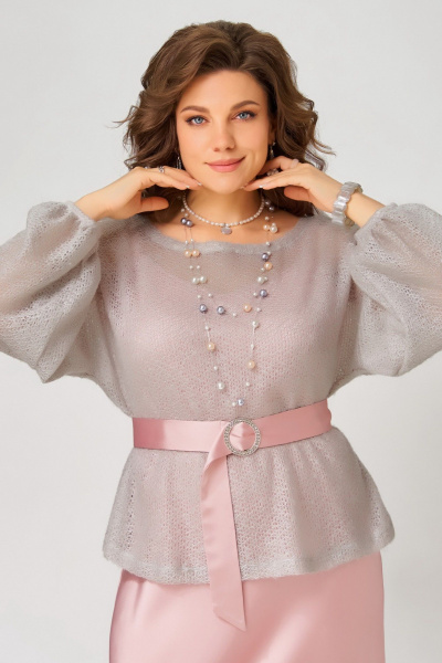 Накидка, платье Fita 3223 розово-дымчатый - фото 7