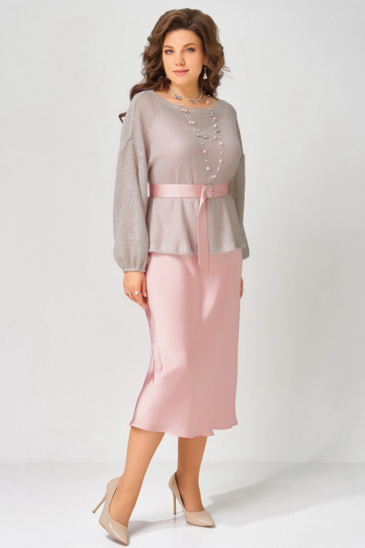 Накидка, платье Fita 3223 розово-дымчатый - фото 3