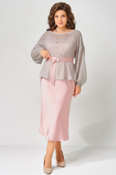 Накидка, платье Fita 3223 розово-дымчатый - фото 2