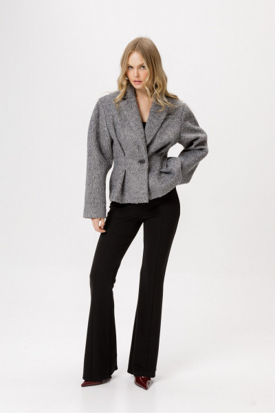 Брюки, жакет PiRS 6469 серый+черный - фото 1