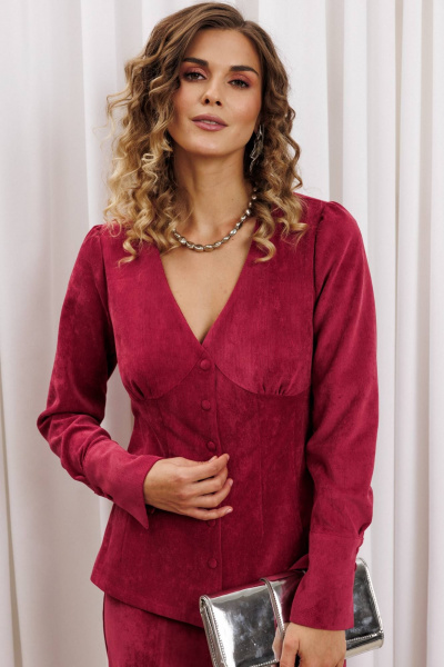 Блуза, брюки Gizart 5421 брусничный - фото 4