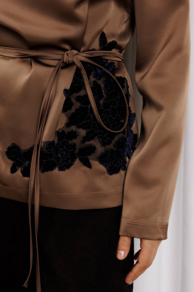 Блуза, брюки Gizart 5434 капучино,шоколадный - фото 6