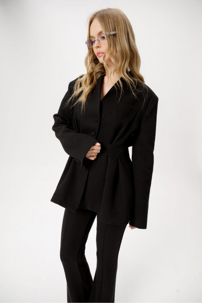 Брюки, жакет PiRS 6472 черный_букле+черный - фото 3