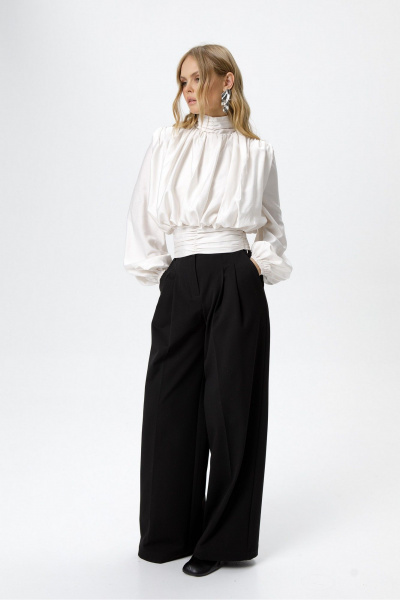 Блуза, брюки PiRS 6475 кремовый+черный - фото 5