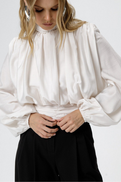 Блуза, брюки PiRS 6475 кремовый+черный - фото 4