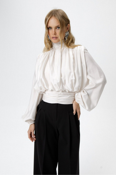 Блуза, брюки PiRS 6475 кремовый+черный - фото 3