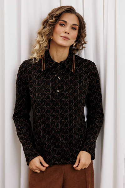 Брюки, джемпер Gizart 5436 черный-медь, коричневый - фото 5