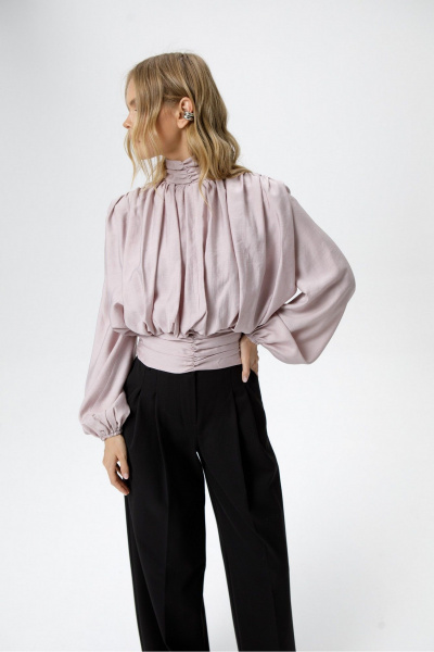 Блуза, брюки PiRS 6475 пыльно-розовый+черный - фото 4