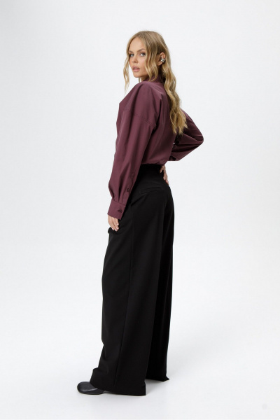 Брюки, рубашка PiRS 6478 марсала+черный - фото 6