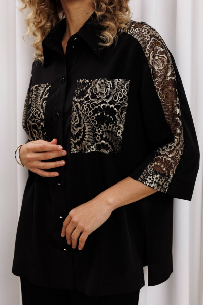 Блуза, брюки Gizart 5440 черный, золото - фото 6