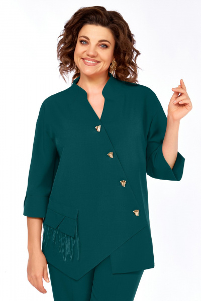 Брюки, жакет БагираАнТа 1090 изумруд - фото 2