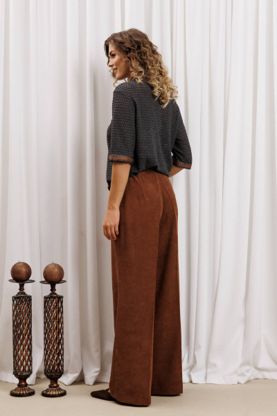 Брюки, джемпер Gizart 5441 серый, коричневый - фото 7