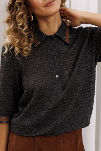 Брюки, джемпер Gizart 5441 серый, коричневый - фото 5