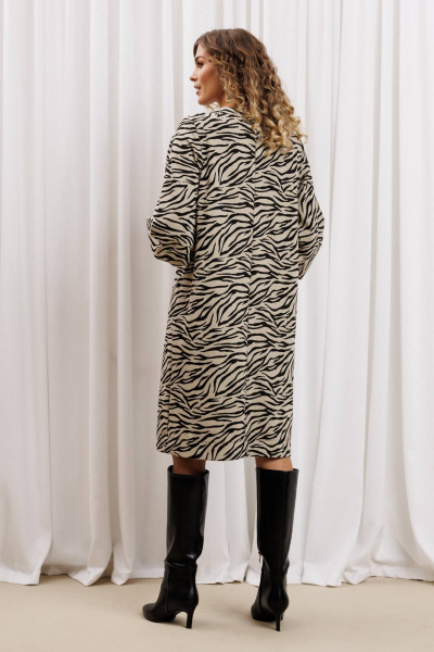 Платье Gizart 7385/1 бежево-черный тигр - фото 6