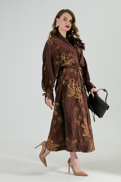 Платье NikVa 1008-1 шоколад - фото 4