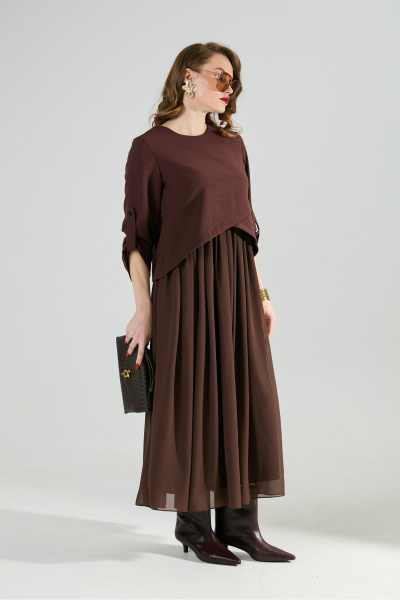 Платье NikVa 740-21 шоколад - фото 7