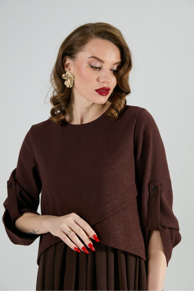 Платье NikVa 740-21 шоколад - фото 6