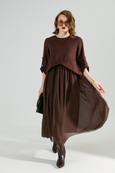 Платье NikVa 740-21 шоколад - фото 1