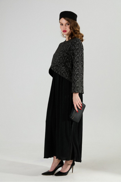 Платье NikVa 740-22 графитовая абстракция и чёрный - фото 6