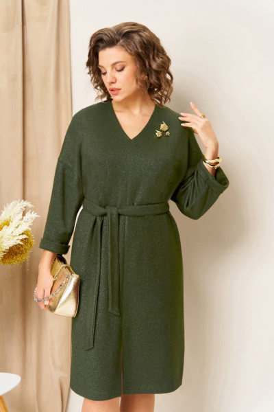 Платье VOLNA 1451 хаки - фото 3