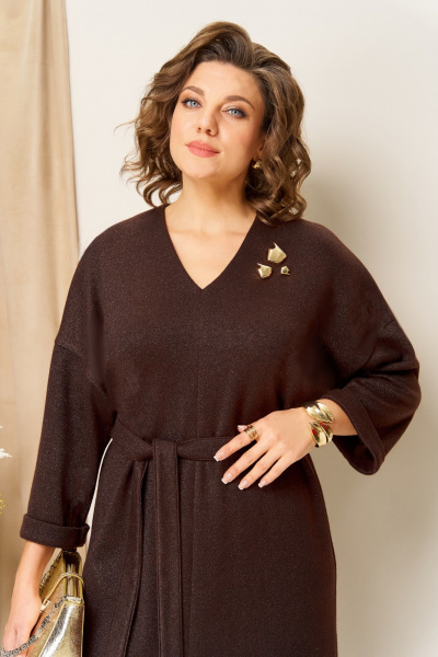 Платье VOLNA 1451 шоколад - фото 3