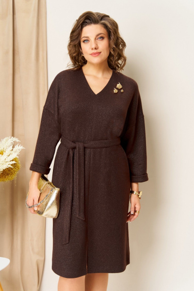 Платье VOLNA 1451 шоколад - фото 2