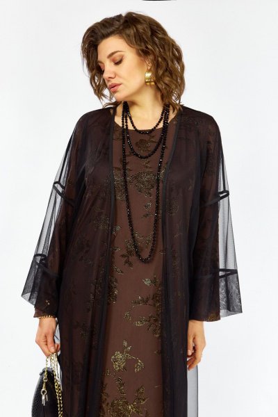 Кардиган, платье Lady Secret 25306 коричневый+черный - фото 4