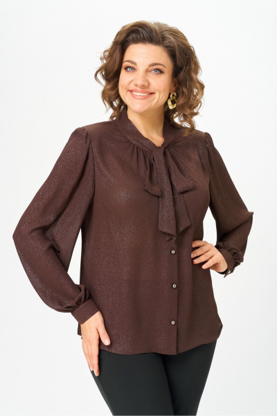 Блуза DaLi 7050 коричневая - фото 2